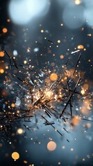 Poster - Sparkling particles create a mesmerizing display of light and motion in an abstract setting at night
