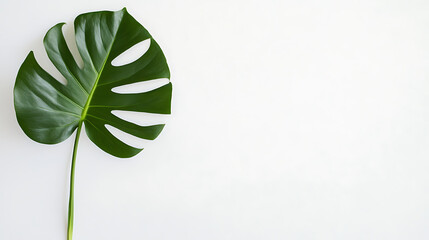 Canvas Print - Single green leaf isolated on white.