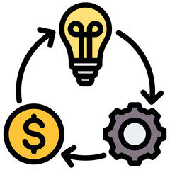 Poster - Entrepreneur Outline Color Icon
