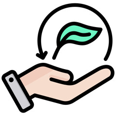 Aufkleber - Sustainability Outline Color Icon
