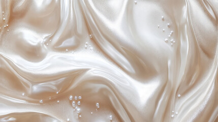 Poster - Mother of pearl fabric with pearl drops abstract background.