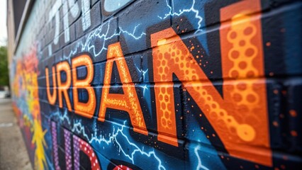 Aufkleber - A captivating closeup of layered text where different fonts clash and complement each other each letter splashed with dynamic colors ranging from electric orange to deep blue