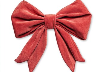 Red bow isolated on transparent or white background