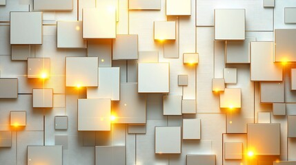 Poster - Abstract background of glowing squares.