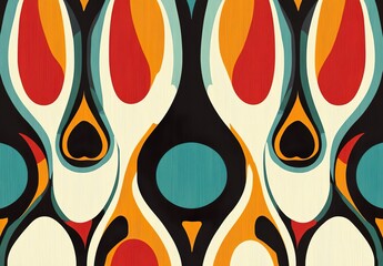 Wall Mural - Retro abstract geometric pattern 70s 80s background.