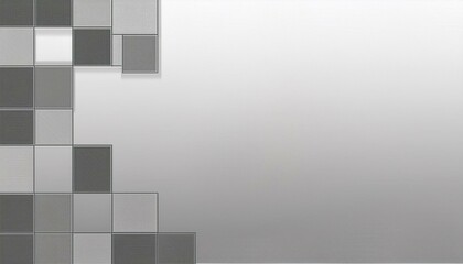 Leinwandbilder - Modern rectangular block pattern on white gray banner background border design with copy space. Generated image