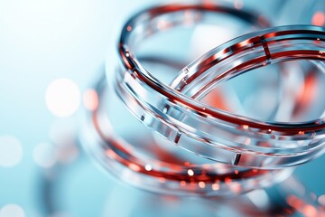 Poster - Colorful abstract rings create a dynamic visual effect in a close-up view with a blurred background