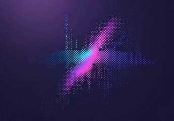 Poster - right arrow logo. blue purple gradient geometric arrow