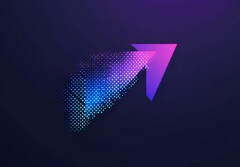 Poster - Right Arrow Logo. Blue Purple Gradient Geometric Arrow