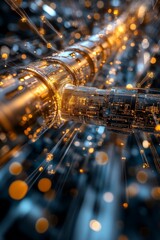 Aufkleber - Digital connections illuminate industrial design in a futuristic environment