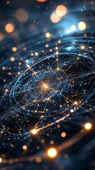 Poster - Stunning cosmic design showcasing swirling light patterns in deep space during a starry night