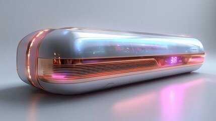 Poster - Futuristic sleek capsule with glowing accents.