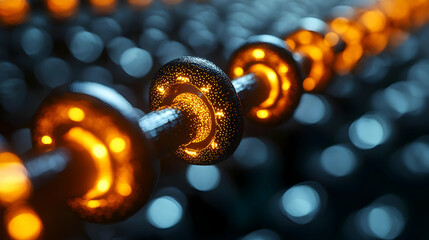 Poster - Glowing Particle Chain Network Connection Abstract Digital Background