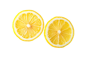 Two lemon slices on a white background top view flat lay shot minimal concept copy space for design and text high resolution photography stock photo professional color 