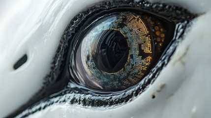 Poster - Closeup of a robotic eye with circuit details