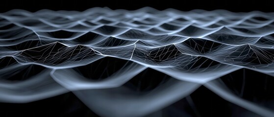 Poster - Flowing waves create intricate patterns, evoking a sense of movement in darkness