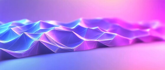 Poster - Vibrant wave-like structures illustrate an abstract design in vivid colors