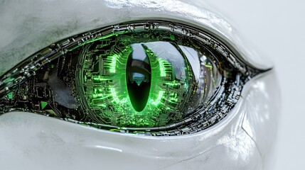 Poster - A Robotic Eye with Green Circuitry Displays Technology