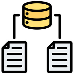 Poster - Data Modeling Outline Color Icon