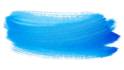 Poster - watercolour blue brush stroke textured isolated on white or transparent png