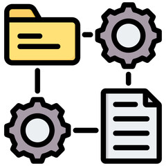 Poster - Data Lineage Outline Color Icon