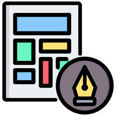 Poster - Layout Outline Color Icon
