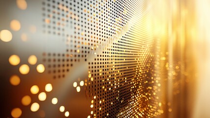 Poster - Abstract Background of Metallic Surface with Dots and Light Effects