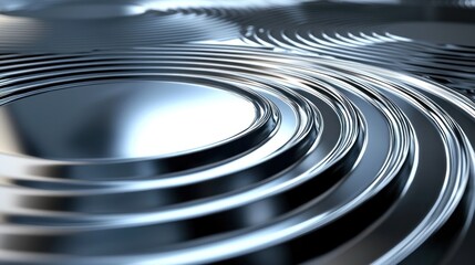 Poster - Close-up of Reflective Metallic Surface with Circular Patterns