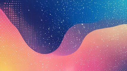 Poster - Vibrant abstract flowing gradient with sparkling particles and dynamic motion