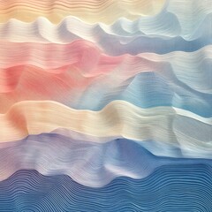 Poster - Calm waves flowing abstract art digital creation soft color palette aerial view serenity and movement