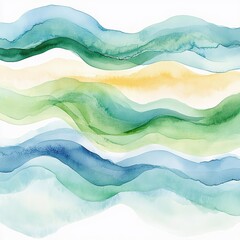 Poster - Flowing abstract waves of nature digital art serene environment aesthetic viewpoint tranquility concept