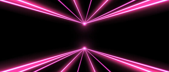 Wall Mural - laser beams, concert or nightclub spotlights light effect. lasers in motion, abstract perspective ba