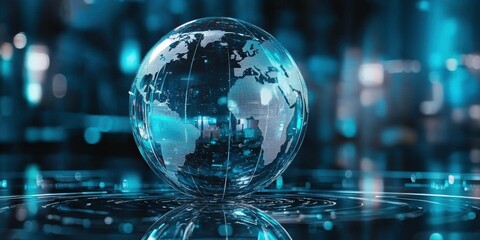 Poster - sustainable development visualization global perspective digital art futuristic environment abstract