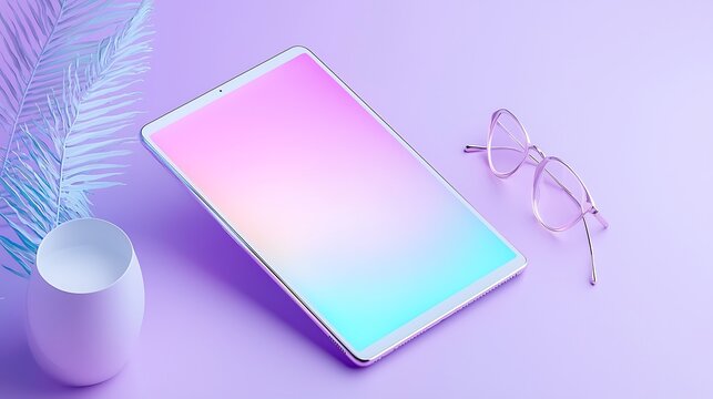 Pastel Tablet Mockup with Minimalist Design