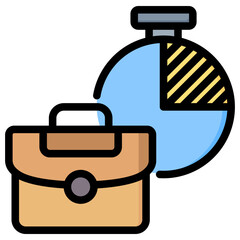 Poster - Part Time Outline Color Icon