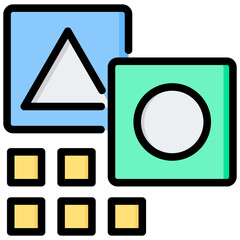 Aufkleber - Periodic Table Outline Color Icon