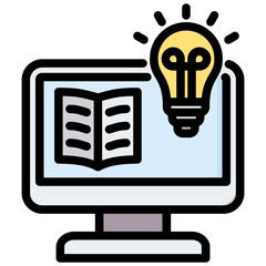 Poster - E Book Outline Color Icon