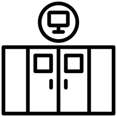 Poster - Computer Lab Outline Icon