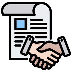 Poster - Agreement Outline Color Icon