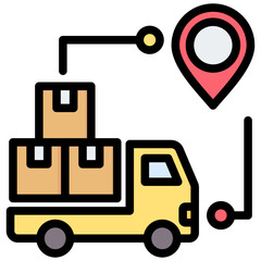 Poster - Supply Chain Outline Color Icon