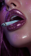 © Erzsbet - Glossy Plump Lips with Cigarette in Hand
