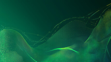 Poster - Dynamic green wave abstract visualization digital art modern design tech aesthetic close-up conceptual innovation