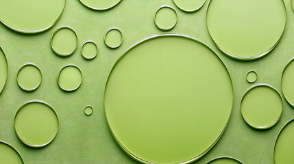 Poster - Intriguing bubbles forming on green surface laboratory setting macro photography abstract environment close-up view scientific concept