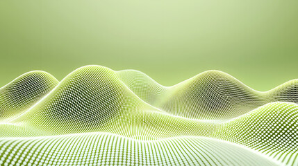 Wall Mural - Dynamic green wave patterns abstract landscape 3d visualization calm environment close-up view nature concept