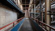 © Lerson - Industrial staircase leading to machinery in factory setting, showcasing heavy duty infrastructure and functional design