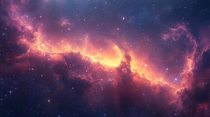 Wall Mural - depicts a vibrant and expansive nebula, showcasing its intricate details and colors.