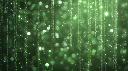 Poster - dynamic green light effects abstract setting digital art illuminated environment close-up view visua