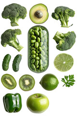 Poster - set of vegetables isolated on white