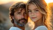 © kinkin - Father and daughter portrait at sunset.
