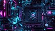© ellisa_studio - Neon Motherboard: A Cyberpunk Digital Landscape